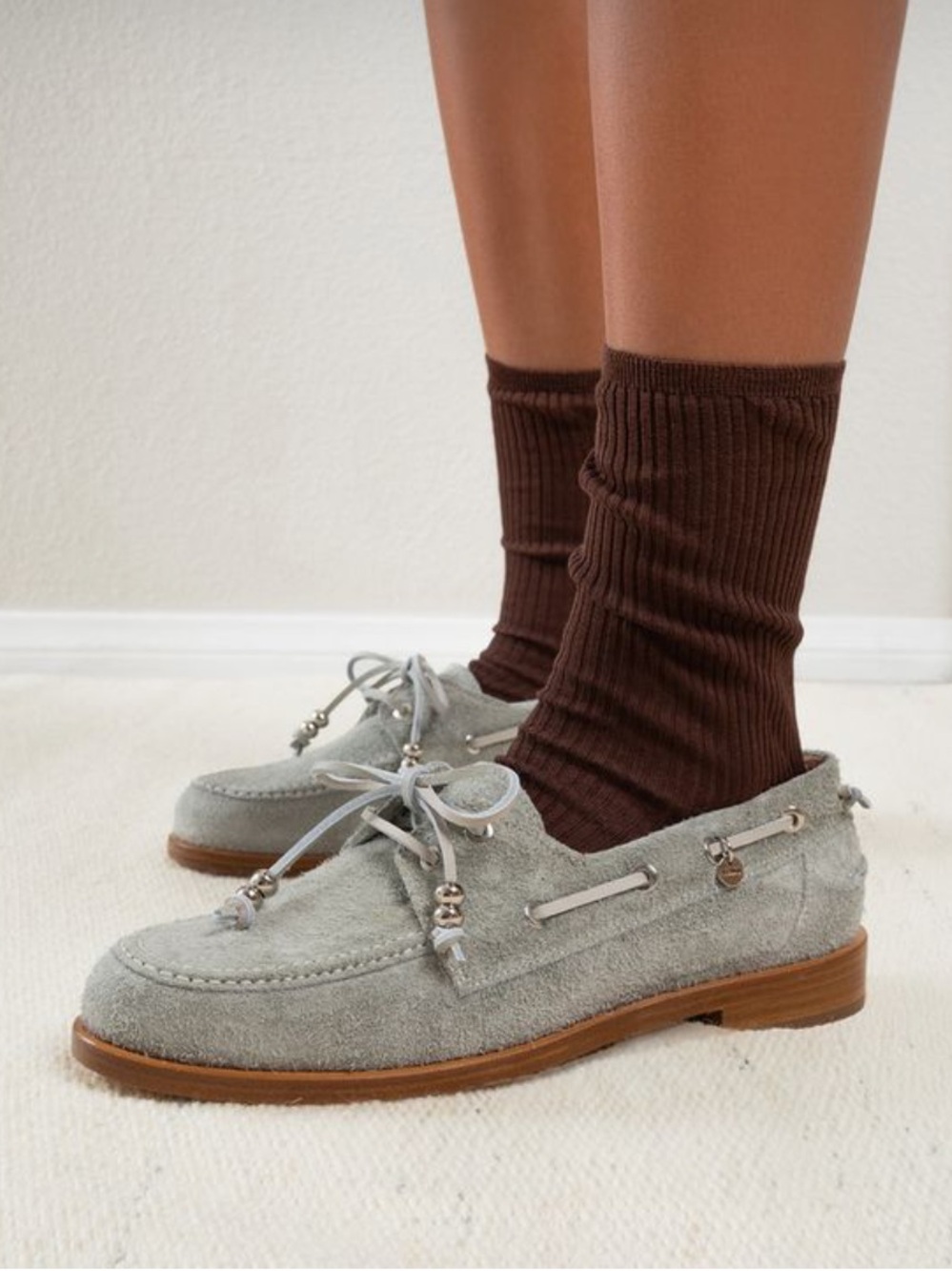 LABUCQ Nelson Boat Shoes Gray (taupe)Suede Womens Sz
EU 38US 7-7.5 Italy New $49